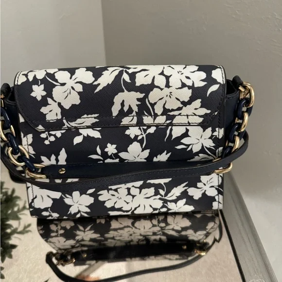 Michael Kors 35H8GO5S1R Sofia Small EW Satchel In Navy/White - Picture 5 of 8